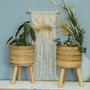 Stylish Wicker Basket for Outdoor Garden Decor and Planting