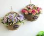 Vintage Rattan Hanging Basket for Outdoor Gardening