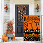 Happy Halloween Cat Pumpkin Fall Autumn Garden Flag Double Sided for Outside