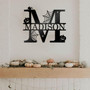 Custom Monogram Metal Sign Spooky Halloween Family Last Name Metal Wall Art