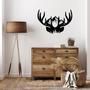 Rustic Deer Antlers Metal Wall Art for Home Decor