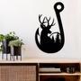 Deer Fishing Hook Metal Wall Art for Rustic Home Décor