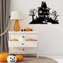 Spooky Haunted House Metal Wall Art for Halloween Decor