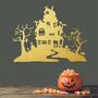 Spooky Haunted House Metal Wall Art for Halloween Decor