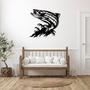 Jumping Trout Metal Wall Art for Home Fishing Decor