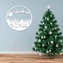 Merry Christmas Sleigh Scenery Metal Wall Art for Holiday Décor