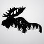 Rustic Moose Metal Wall Art for Home Décor