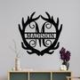 Personalized Deer Antler Monogram Metal Sign for Living Room Decor