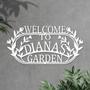 Personalized Hanging Metal Welcome Sign for Your Garden