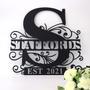 Personalized Custom Monogram Last Name Metal Wall Sign