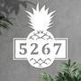 Personalized Pineapple Metal Address Sign with House Numbers