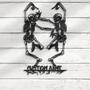 Funny Couple Skeleton Dancer Halloween Metal Sign Decor