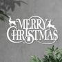 Merry Christmas Deer Metal Wall Decor Sign