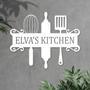 Personalized Name Kitchen Metal Monogram Wall Sign