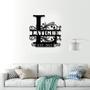 Custom Metal Sign with Split Letter Monogram for Home Decor