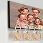 Personalized Happy Family Caricature Key Holder for Home Decor