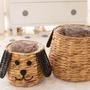 Animal Shaped Wicker Basket Planter for Indoor Decor