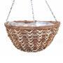 Antique Hanging Planter in Brown Wicker for Natural Home Decor