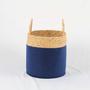 Eco-friendly Water Hyacinth Storage Basket with Handle for Home Organization