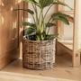 Hand-Woven Rattan Flower Basket for Rustic Home Decor