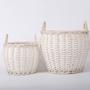 Handmade Round Wicker Hamper for Flowers, Fruits, and Gifts