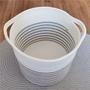 Handmade Round Woven Cotton Rope Laundry Basket with Handle