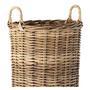 Handmade Round Woven Rattan Storage Basket for Home Decor