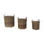 Handmade Round Woven Rattan Storage Basket for Home Decor