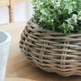 Handmade Vintage Color Wicker Rattan Flower Planter for Indoor Decoration