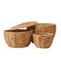 Handmade Water Hyacinth Woven Storage Basket for Living Room Decor