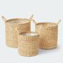 Multifunctional Woven Straw Storage Basket for Home Decor