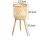 Natural Bamboo Woven Flower Basket for Living Room Decor