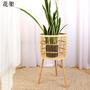 Natural Bamboo Woven Flower Basket for Living Room Decor