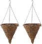 Outdoor Hanging Basket for Plants - Cone Shaped Wicker Pot