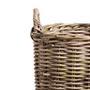 Oval Rattan Basket in Natural Gray for Home Storage