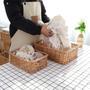 Rectangular Wicker Storage Basket for Organizing Bathroom