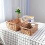 Rectangular Wicker Storage Basket for Organizing Bathroom