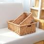 Rectangular Wicker Storage Basket for Organizing Bathroom