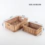 Rectangular Wicker Storage Basket for Organizing Bathroom