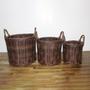 Round Collapsible Wicker Basket for Decorative Storage