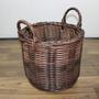 Round Collapsible Wicker Basket for Decorative Storage