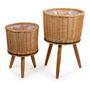 Stylish Small Rattan Planter Pots for Indoor and Balcony Plants