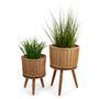 Stylish Small Rattan Planter Pots for Indoor and Balcony Plants