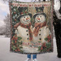 Personalized Christmas Snowman Woven Blanket, You Make My Heart Melt Anniversary Blanket Personalized Christmas Snowman Woven Blanket, You Make My Heart Melt Anniversary Blanket