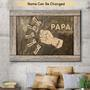 Personalized Papa Fist Bump Canvas Art – Gift for New Dad, Father's Day