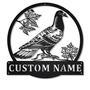 Custom Pigeon Bird Metal Sign – Personalized Family Name Gift for Bird Lovers