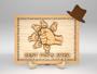 Personalized Dad And Kid Fist Bump Layer Wood Sign Father's Day Gift