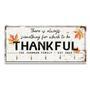 Always Thankful Key Holder, Rustic Family Wall Decor, Farmhouse Entryway Organizer, Personalized Gratitude Sign