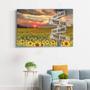 Personalized Sunrise Sunflower Canvas Art – Custom Multi-Names Family Wall Decor