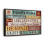 Elephant Family Rules Typography Canvas – Inspiring Quote Wall Art for Living Room Decor